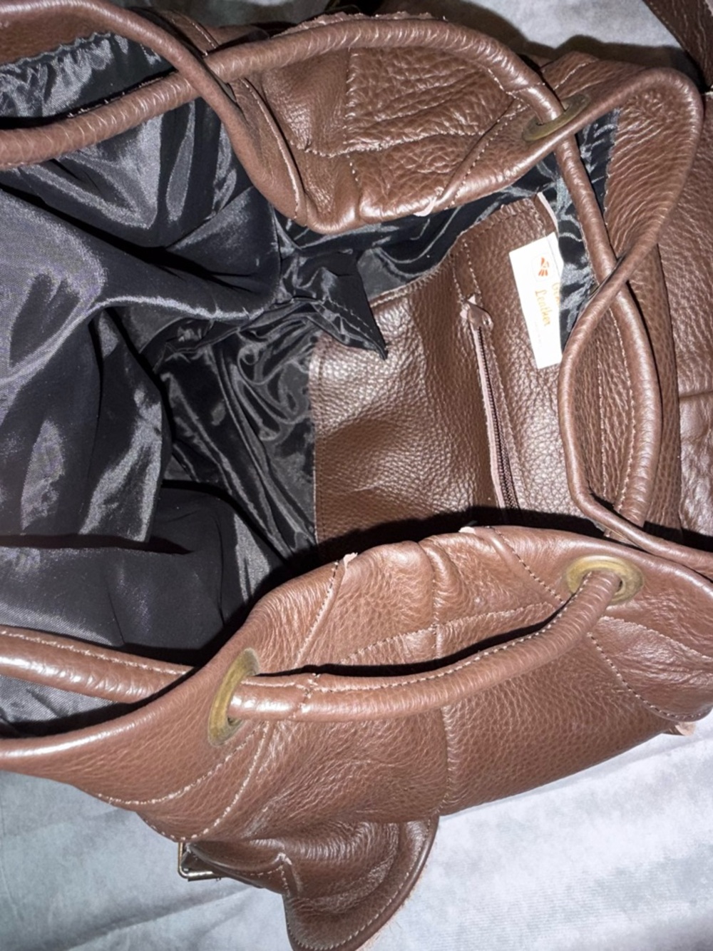 Genuine Leather Backpack Purse - Classic Everyday Bag - Picture 5 of 5